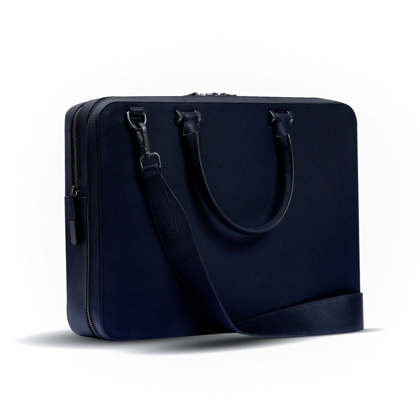 Navy blue leather briefcase online